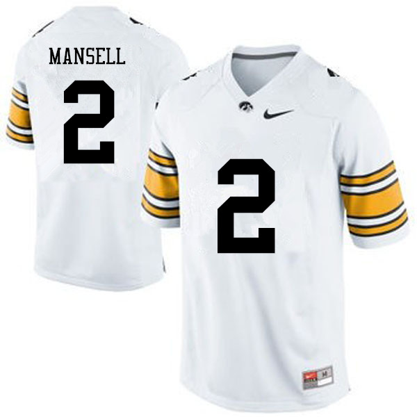 Men Iowa Hawkeyes #2 Peyton Mansell College Football Jerseys-White - Click Image to Close